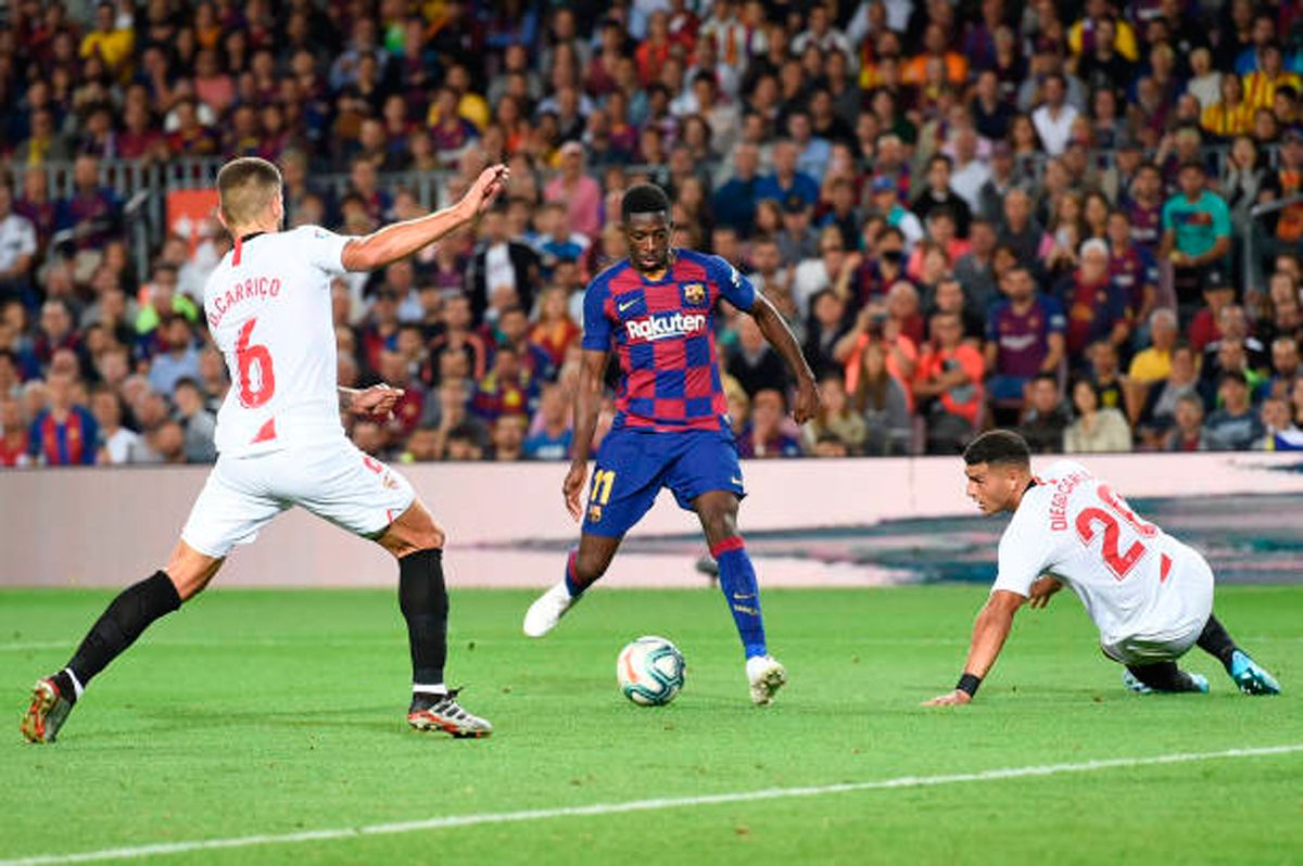 Barca_Buzz's tweet photo. Ousmane Dembélé: The Sevilla Man! https://t.co/rtYU7zdejy