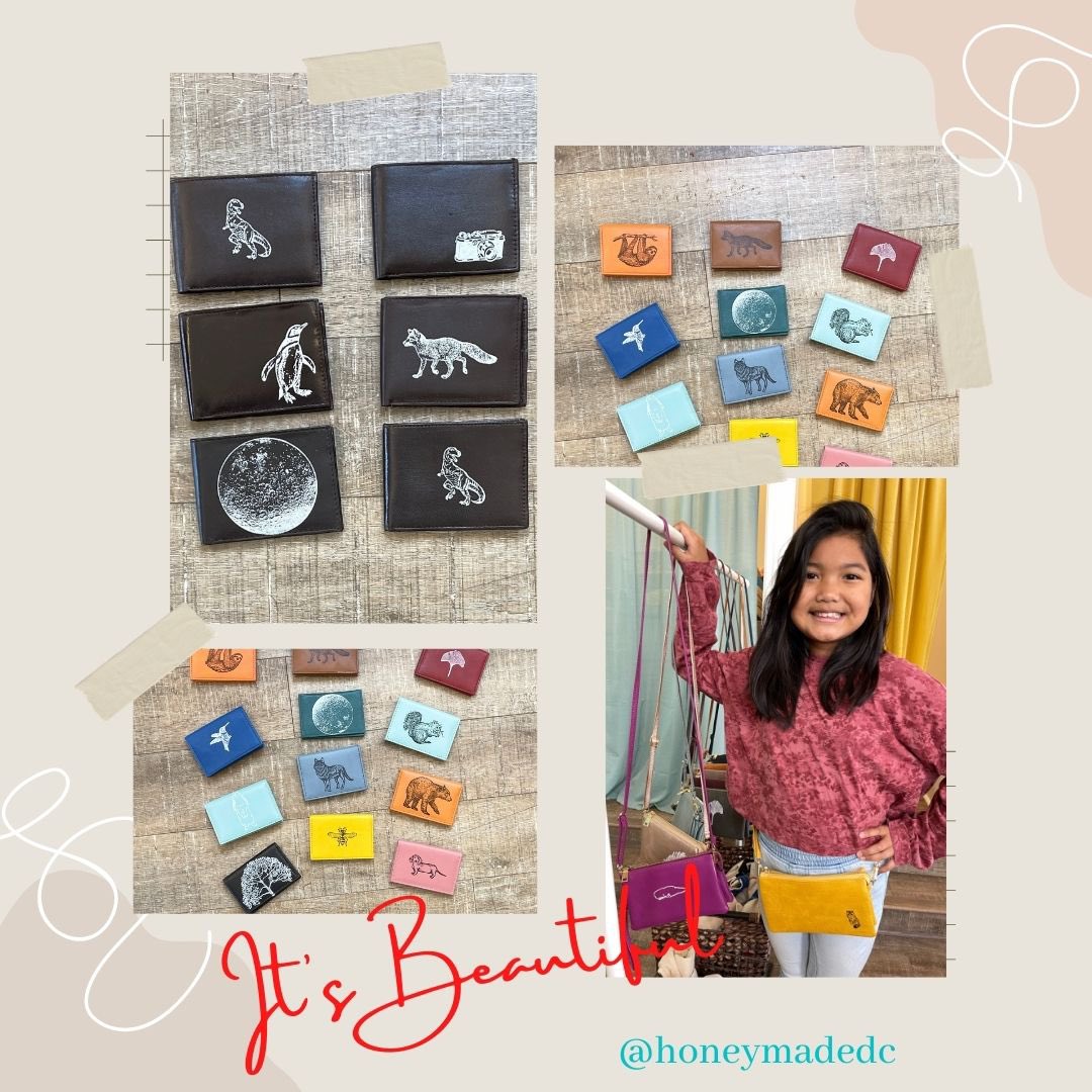 honeymadedc's tweet photo. The manager is a big fan of the new bags, but she thinks her father might like the wallets and card holders better.#shopsmall #shoplocal #shoplocaldc #shopsmalldc https://t.co/xpI6qHhJUe