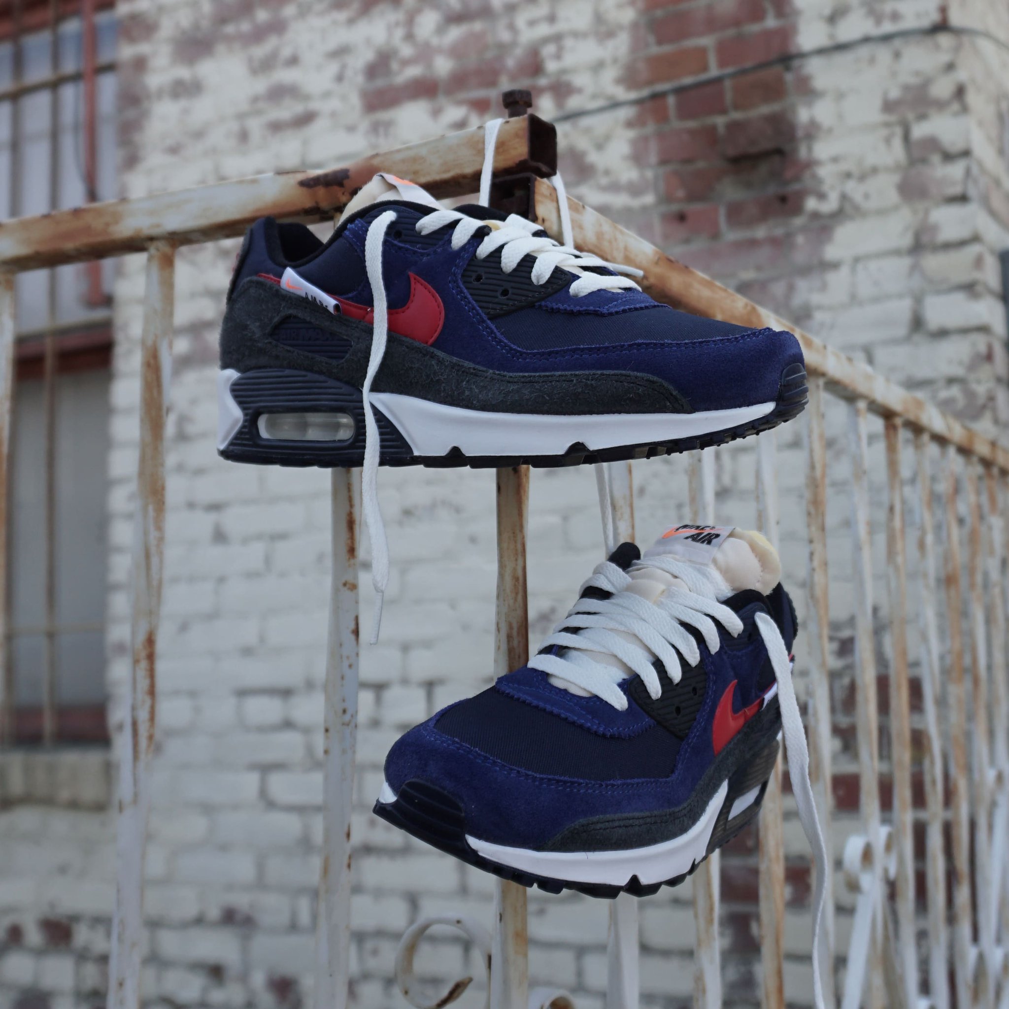 Air max 90 top midnight navy red