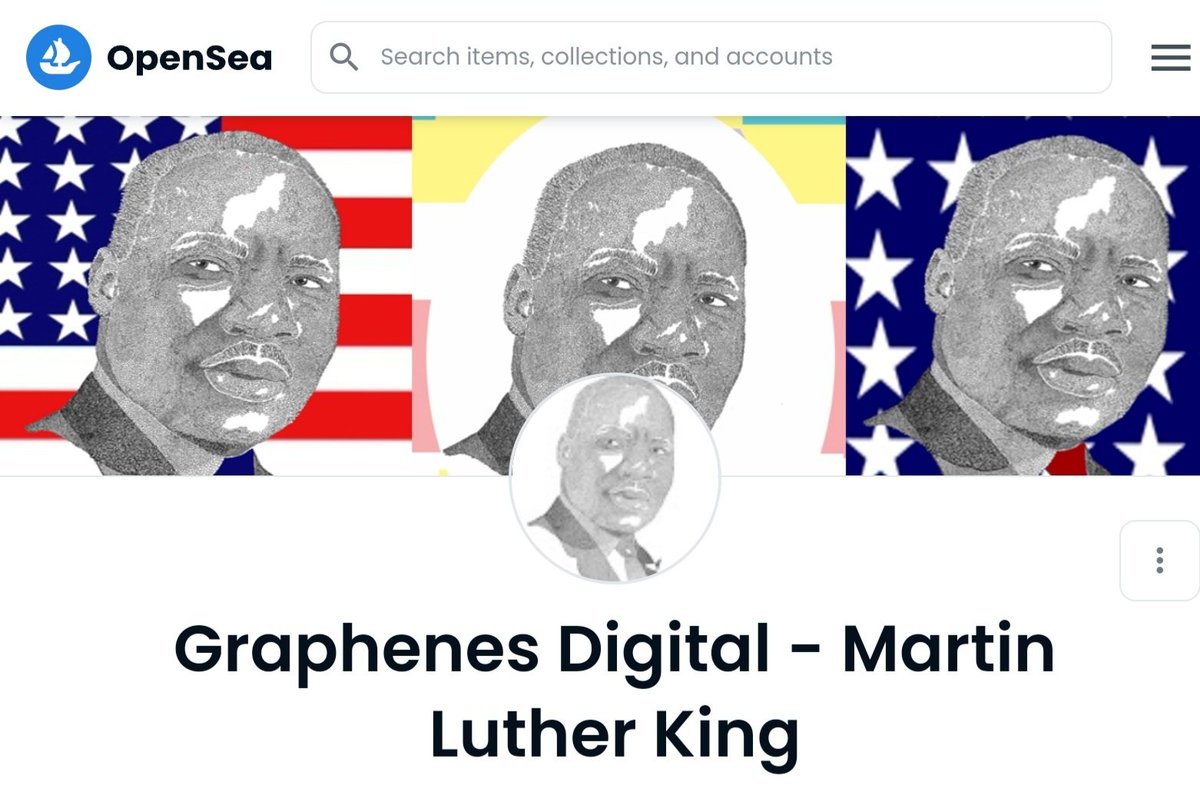 El martes 4 de abril, disponible para la venta en opensea mi colección de NFTs de Martin Luther King.

#nftcommunity #nftart #NFTs #nftcollection #nftartist #nftdrop #nftgallery #digitalart #graphene #grapheneart #nftgraphene #opensea #cryptoart #ethereum

opensea.io/collection/gra…