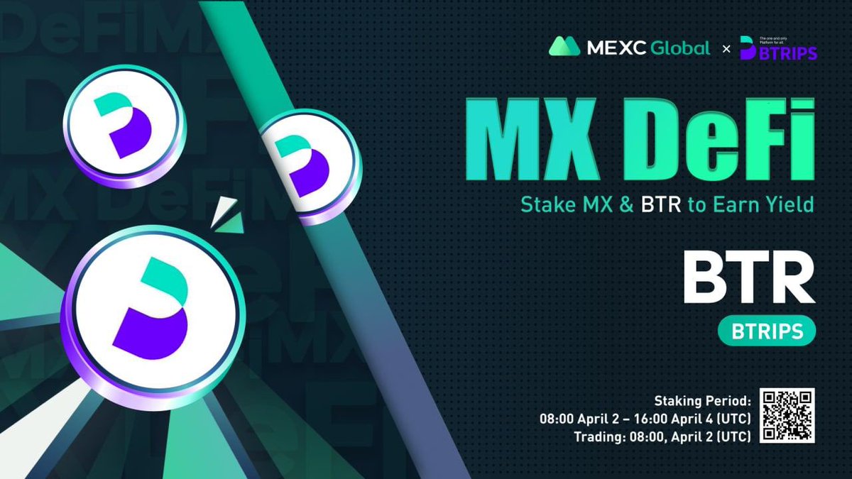 TheDefiApe's tweet photo. MEXC has listed $BTR @Btrips_Project
Launching the new MX DeFi - Stake $MX or $BTR to earn liquidity yield on $BTR!
Details: https://t.co/GBXZqOxN1v
Sign up: https://t.co/CszGCSRQnn
#Btrips #MEXCGlobal #MEXCListing
https://t.co/7ngAOlVYG9 https://t.co/I4s7oHH2xG