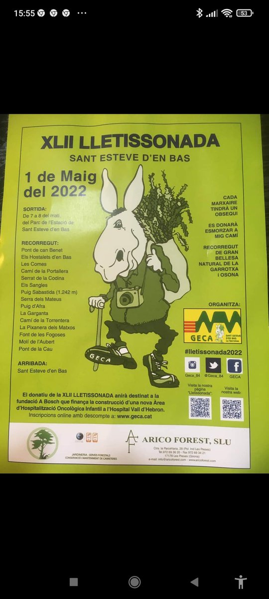 garrotxainfo's tweet photo. Demà a la marxa de Sant Joan Les Fonts, el diumenge següent la de Bosc De Tosca a @lespreses_cat i La #Lletissonada del #geca el proper 1 de Maig. A caminar o a córrer per la #Garrotxa Gràcies per compartir 💚 https://t.co/5liiagbhu6