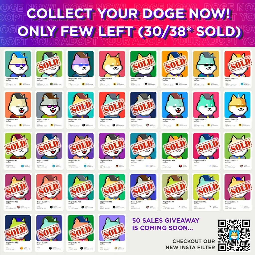 DogeCutiesNFT's tweet photo. Hurry up and collect one of the most affordable NFT with some utilities... 🐶
Join #DogeGang now!
Link: https://t.co/dmtNz3ZLOn
#wazirxnft #nft @nftclubin @wazirxnft @vaishakhart https://t.co/fEleixBrzH https://t.co/XzTHa0zByO