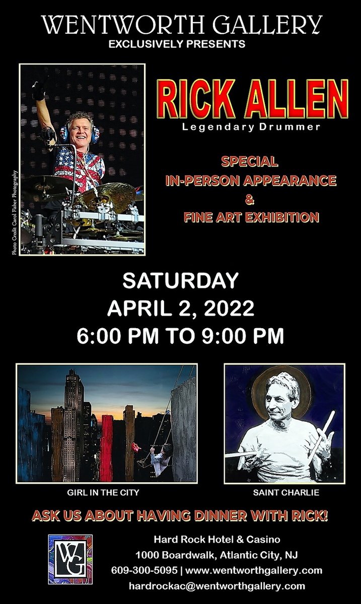 rickallenlive's tweet image. In-person art show today in Atlantic City! Come on out to see my art and say Hello. All are welcome! ✌

Saturday, April 2nd
6pm-9pm
Wentworth Gallery
Hard Rock Hotel &amp;amp; Casino Atlantic City
1000 Boardwalk
Atlantic City, NJ
609-300-5095
hardrockac@wentworthgallery.com