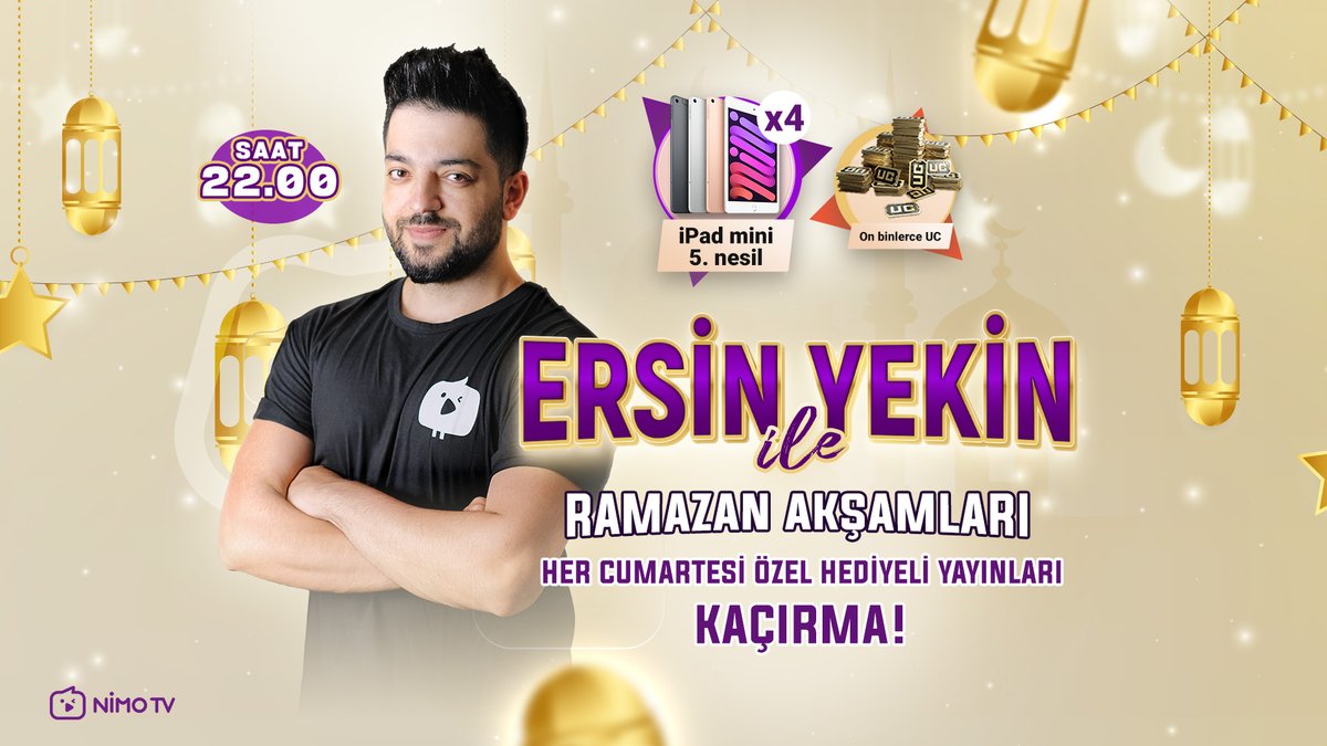 Hafta sonunda Ramazan, Ersin Yekin ile daha da bereketli!🥳

Ramazan boyunca her cumartesi gecesi, muhteşem hediyeler dağıtıyoruz!🎁
Yayınlara gelmeyi sakın unutma!💜

📺nimo.tv/ersinyekin
🕔22.00
📅Her cumartesi

#NİMOTV