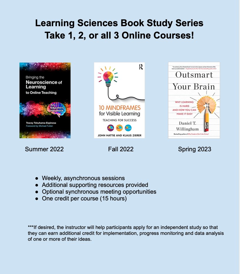 PaigeSJennings's tweet image. I'm so excited to offer a 'Learning Sciences Book Study Series' to St Vrain educators! Starting this summer through spring 2023. There is good work ahead of us.