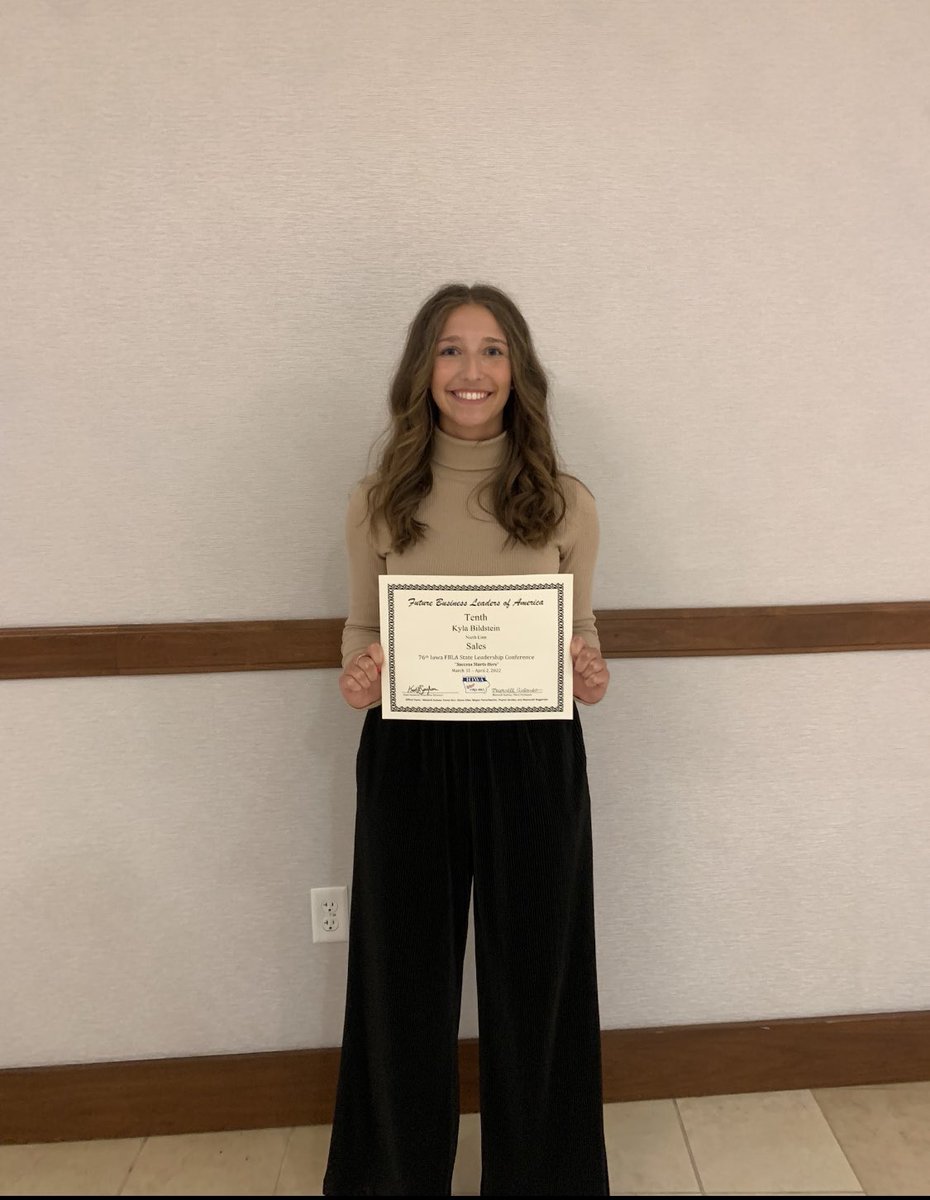 Kyla Bildstein- tenth place in sales