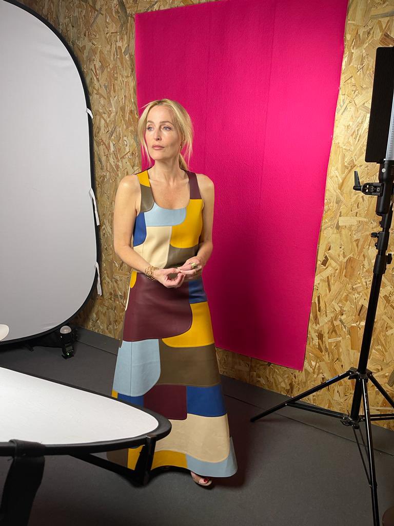 GillianA's tweet photo. Thank you to @CANNESERIES for a fantastic evening. Very honoured to receive the @Variety Icon Award.

Styling: @marthaward2 
Dress: @chloefashion 
Hair: @JamesRoweHair 
Makeup: @Grossman_Amanda 

#CANNESERIES https://t.co/spMnO6hdxK