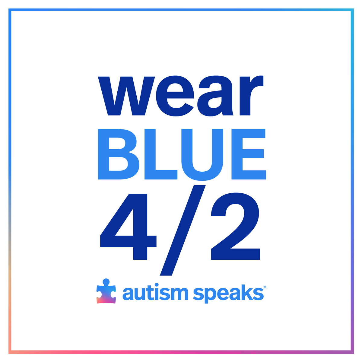 Today we #LightItUpBlue in honor of World Autism Awareness Day and in support of understanding and acceptance for autistic people! Take the #WorldAutismMonth pledge at autismspeaks.org/wam