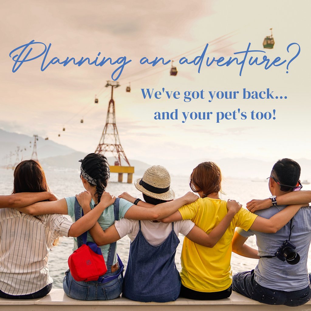 At Fetch! Pet Care we’ve got your back …and your pet’s, too. Our overnight care or boarding services allow you to travel knowing that your pets are being cared for just like you would. '

#fetch #fetchpetcare #weloveemlikeyoudo #travel #travelstressfree #wevegotyourback