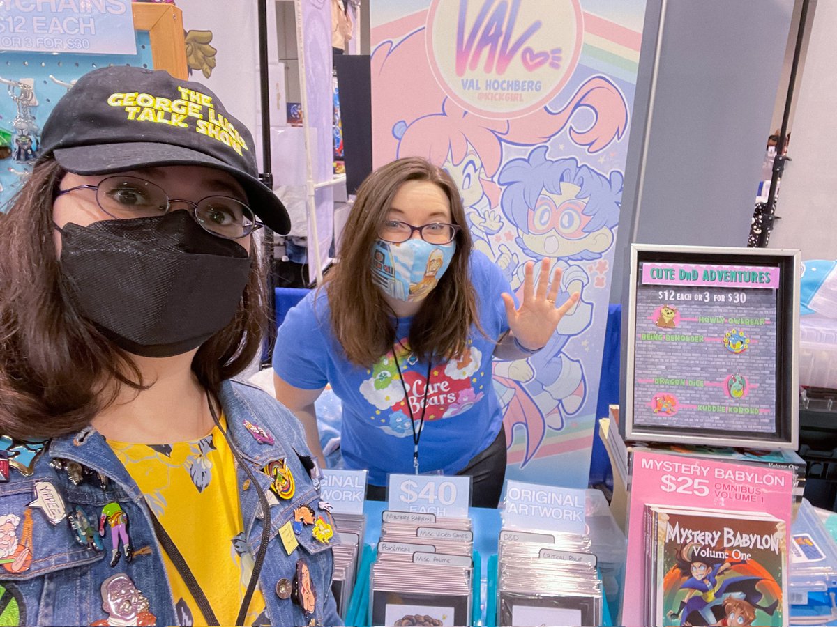 Visiting my sister <a href="/kickgirl/">Val Hochberg 💖</a> at #WonderCon this weekend!  Visit her in artist alley at C60! Also, if you see me, say hi and nab a pin from my coat!
