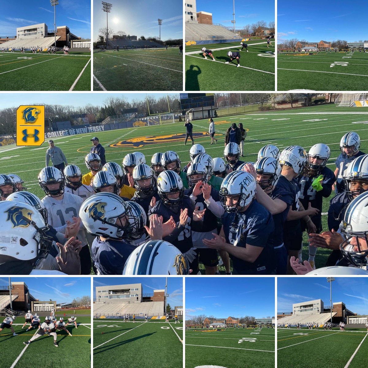 TCNJfootball's tweet photo. ✅1st Day of Spring Practice in the 📚!   #WGF #LionPride #BeBetter #ForTheJersey https://t.co/KH9ZrcFbQb