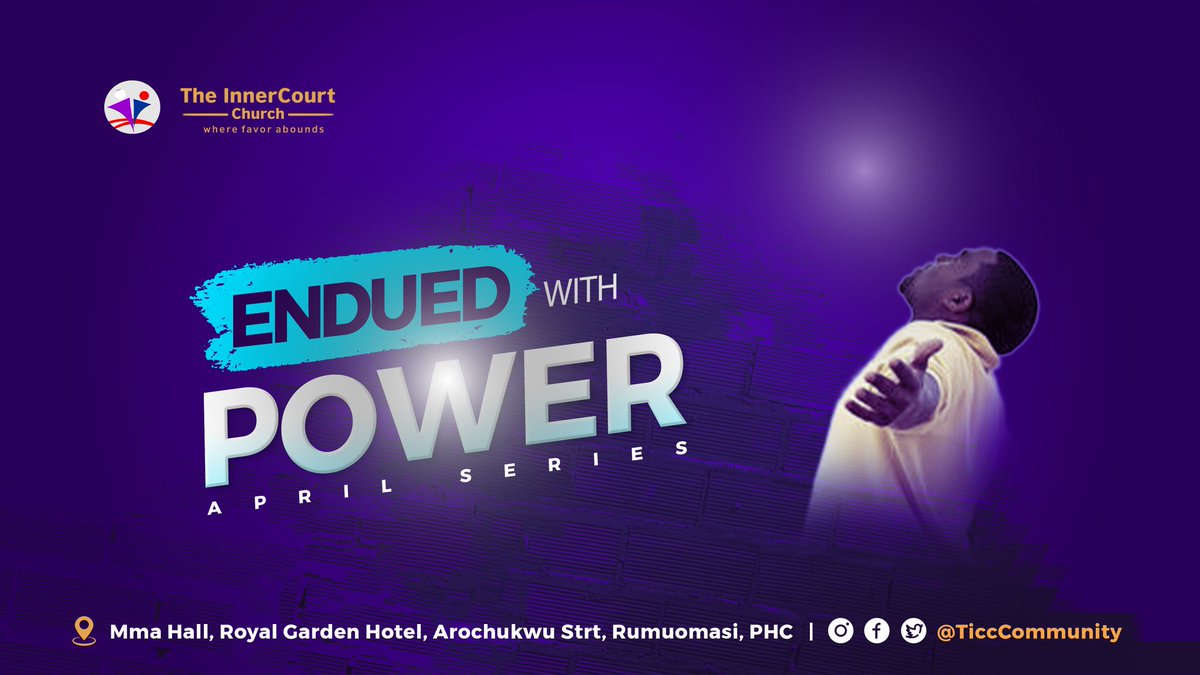 TiccCommunity's tweet photo. Welcome to LIFE
We kick start a new series "Endued with POWER" this Sunday.

Please come with a friend. It promises to be an amazing journey this month.

See you in church!
#power
#endued 
#ticccommunity
#thesupernatural https://t.co/MgVRT5m8wU