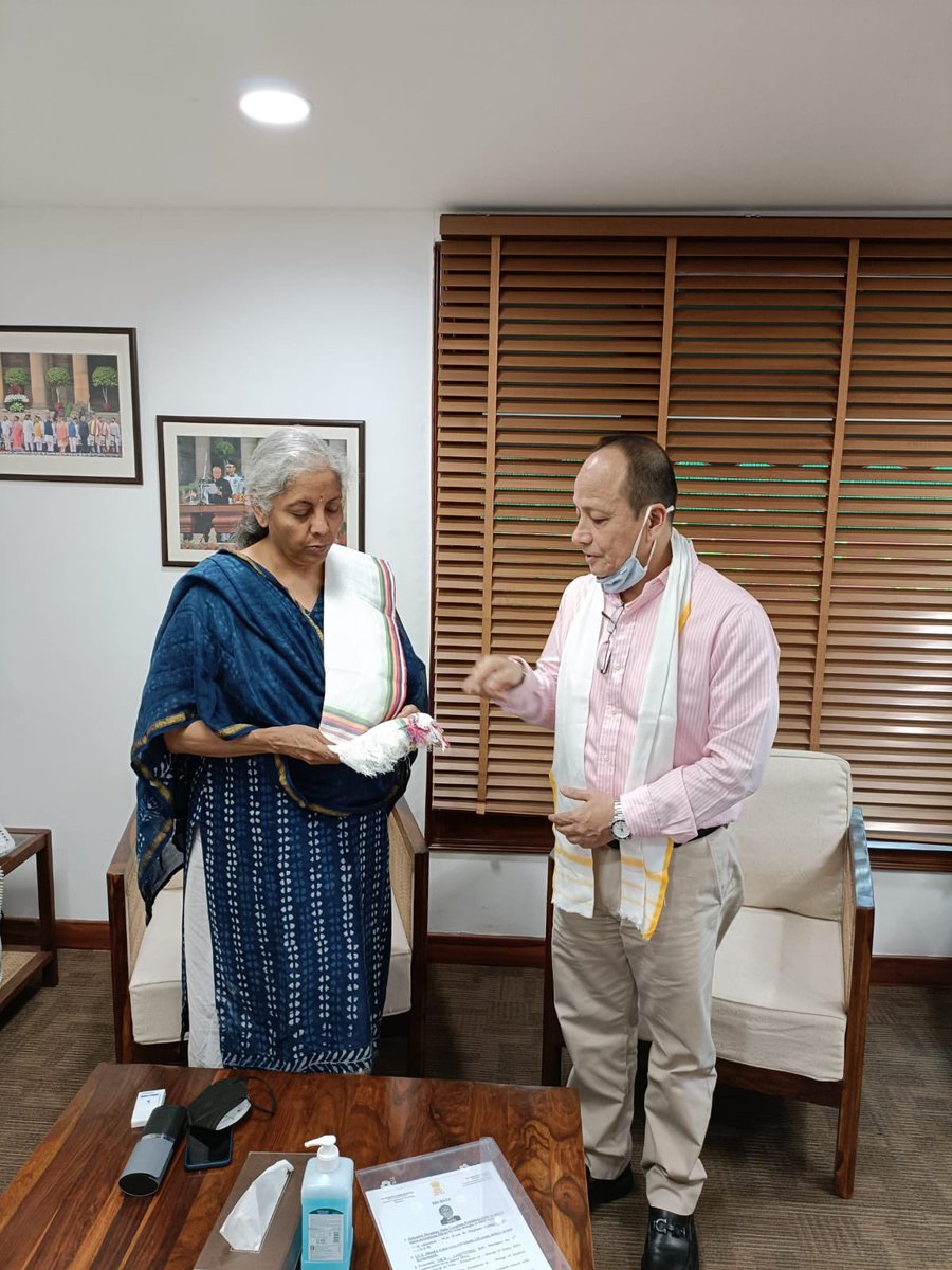 thbasantasingh's tweet photo. Called on Honble FM @nsitharaman Ji who has one of the toughest jobs in the world but delivering it with grit n panache n taking #India to financial competence under @narendramodi . @AmitShah @JPNadda @byadavbjp @blsanthosh @sambitswaraj @NBirenSingh @AShardaDevi @BJP4Manipur https://t.co/rFEUUuCfDT