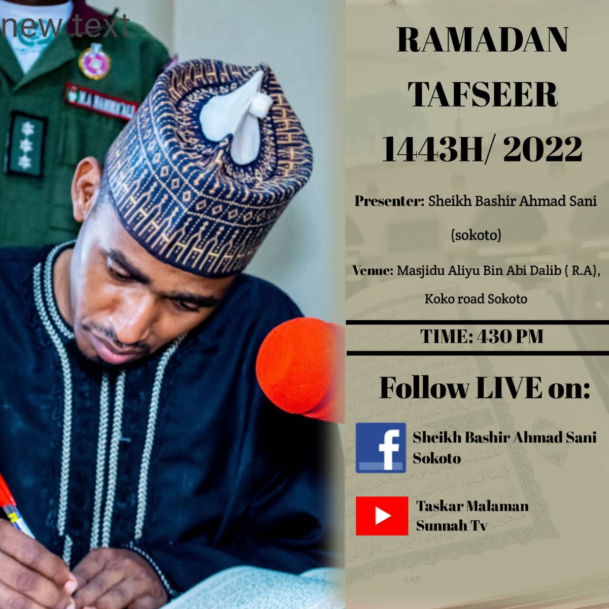 Drbashirsokoto's tweet photo. #sheikhbashirsaniahmadsokoto
#RamadanMubarak #Ramadan #Ramadan2022 https://t.co/8tUk78wm92