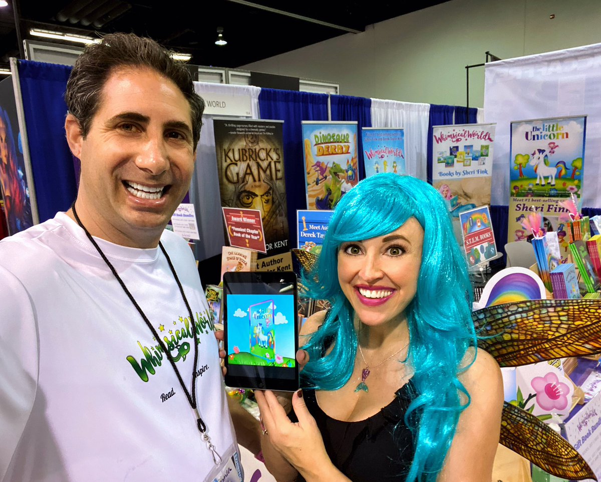 <a href="/WonderCon/">WonderCon</a> is TODAY, April 1-3! 💙 #WhimsicalWorld authors <a href="/DerekTaylorKent/">Derek Taylor Kent</a> and <a href="/Sheri_Fink/">Sheri Fink</a> have a Pop-Up Shop for you to visit! 🌈 Find us at Booth 904 where you will get to see our epic display as well as our first #NFT digital collectible featuring The Little #Unicorn! 😍