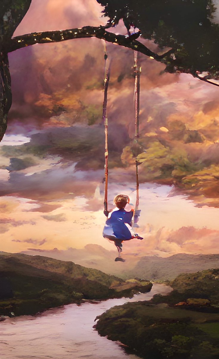 SwiftArtBot's tweet photo. “in the swing over the creek, i was too scared to jump in” - taylor swift https://t.co/ez3jiaJjMN