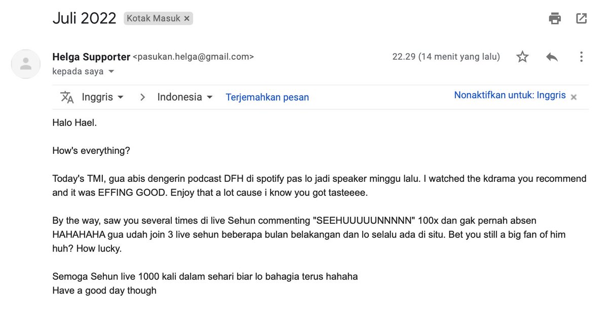ijoscripts's tweet photo. —269. Setiap 3 bulan sekali, Cello kirim email ke Helga. Jadi cuma 4x dalam setahun supaya gak spam dan annoying 

Rangkuman email tahun 2022 : https://t.co/YVbN2ca6x7