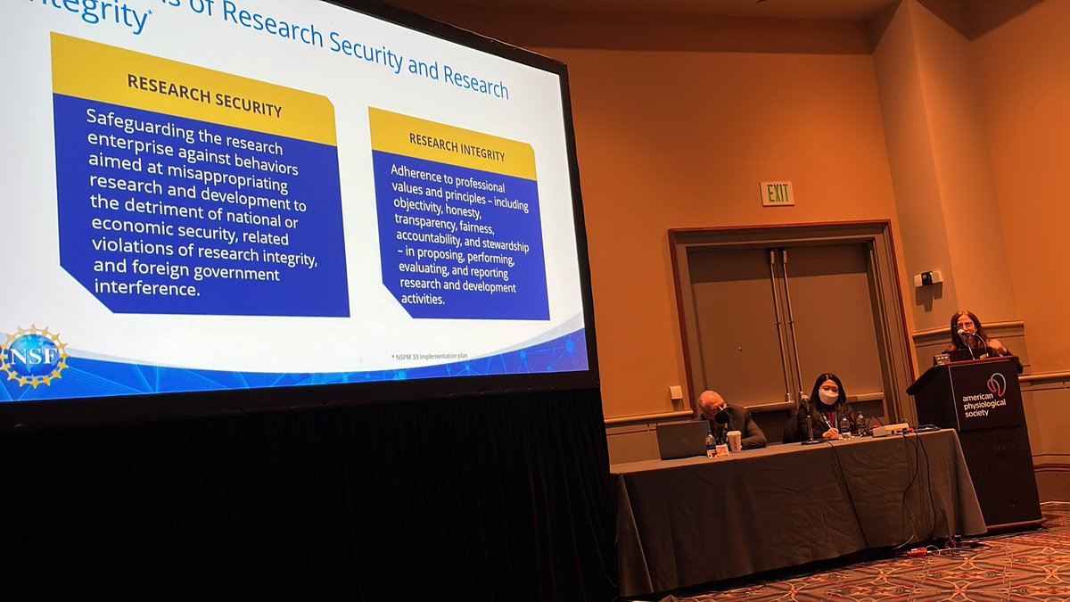 JulesBass6's tweet photo. Rebecca Keiser from the @NSF is telling us how even fundamental research (which is meant to be shared widely) can be impacted by security concerns and foreign government influence. #APSatEB #ExpBio https://t.co/ydRNJOHFA5