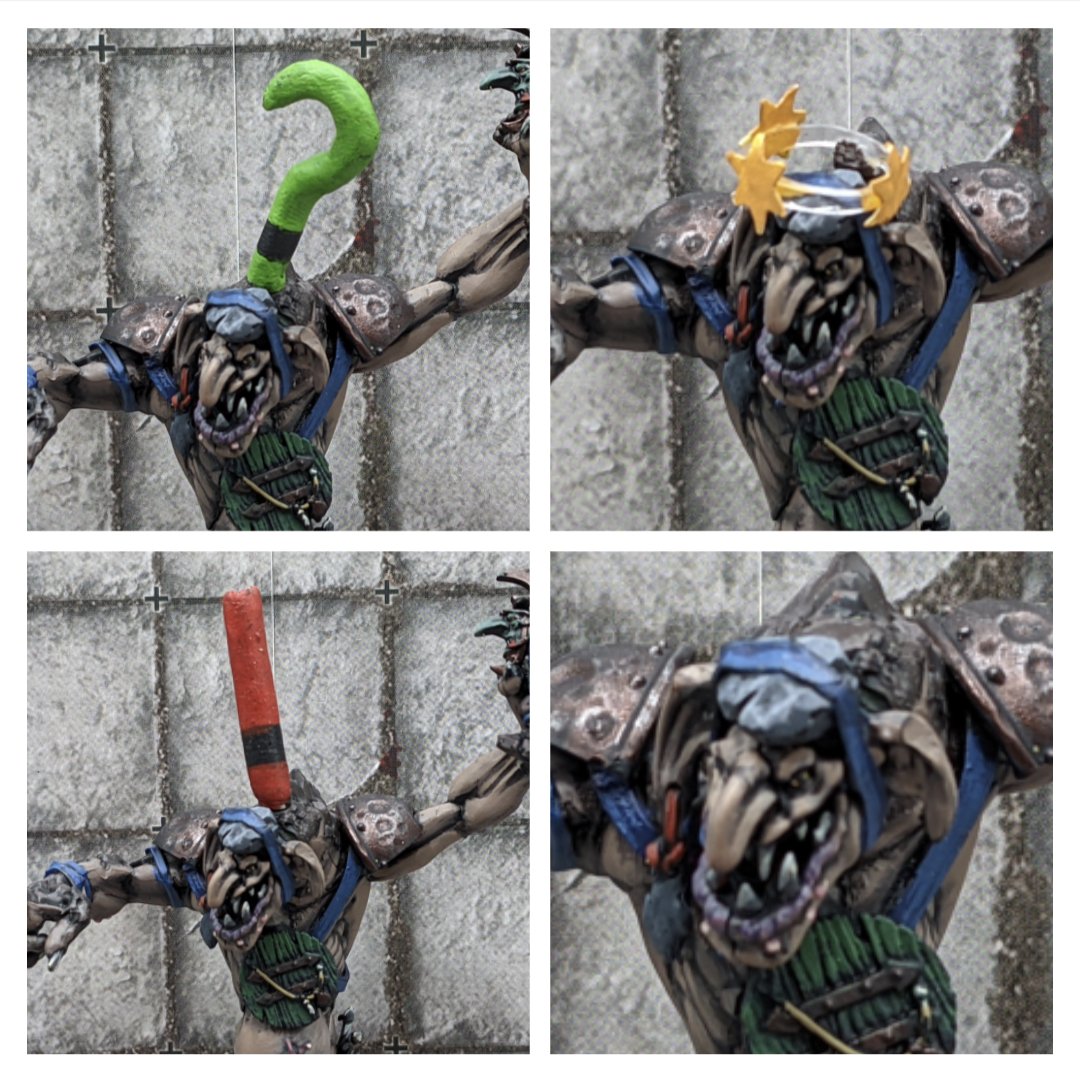 The Underworld Born Slippys. The head is magnetized for Really Stupid, Prone and Stunned markers. @WarComTeam #BloodBowl