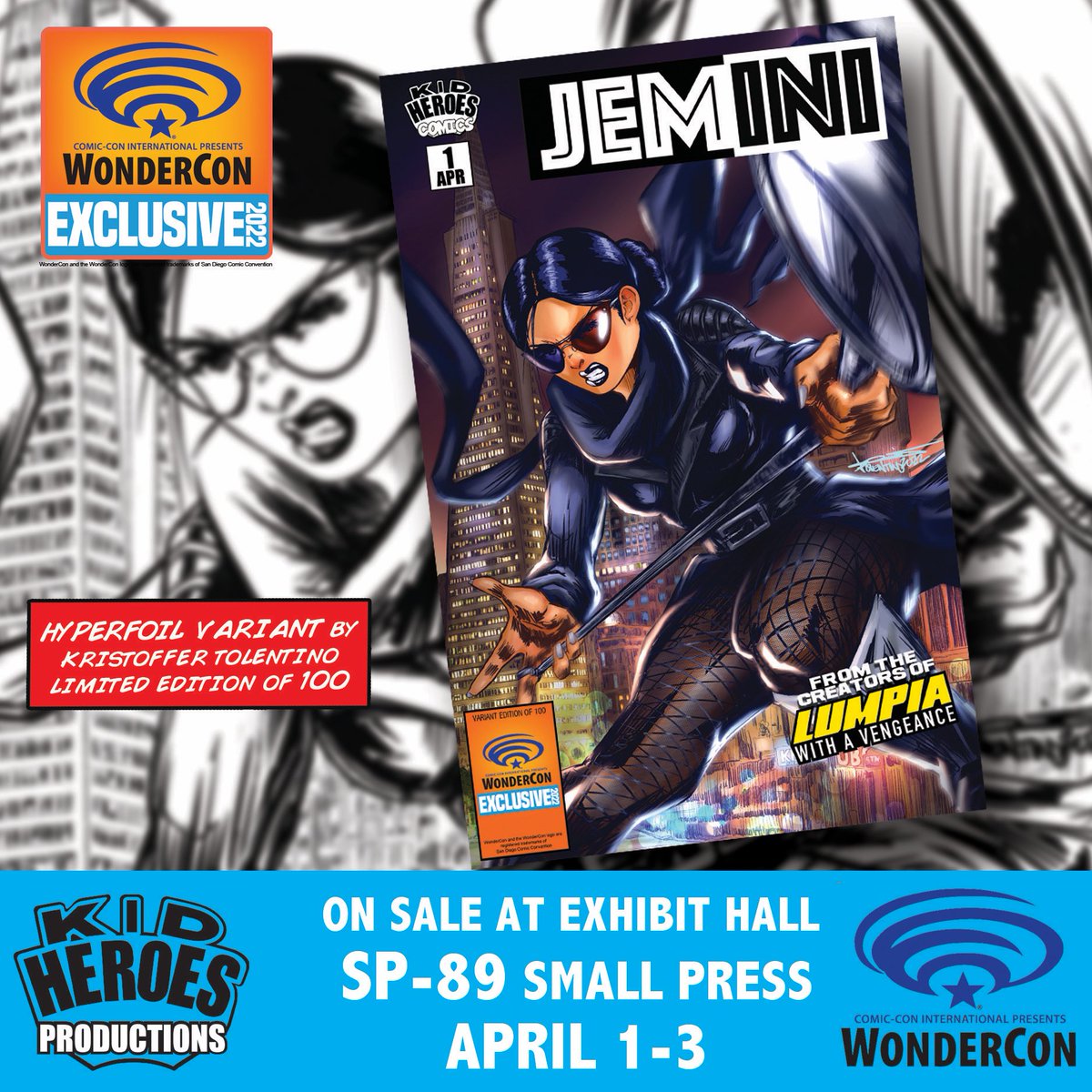 kidheroes's tweet photo. FREE POSTER!!! Concept artist KRISTOFFER TOLENTINO now signing his #WonderConExclusive JEMINI #1 at our Kid Heroes /LUMPIA booth SP-89 Small Press between Aisles 200 and 300 inside the exhibit hall
#Wondercon #WonderConExclusives https://t.co/67Ku2ijZIr
