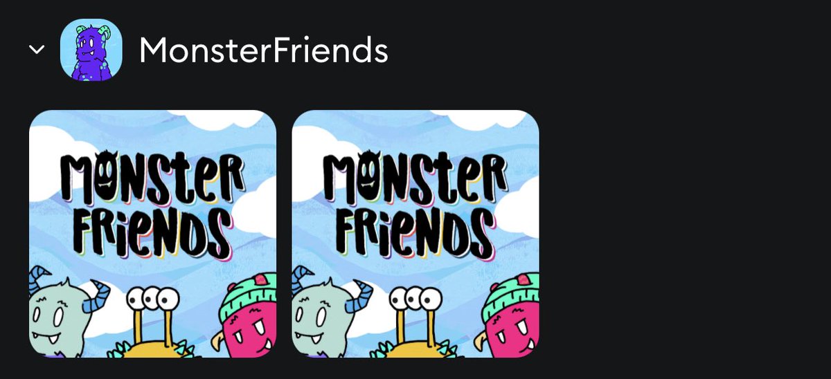 s i n m a n (@sinmantwo) on Twitter photo Just #minted 2 <a href="/mfriendsnft/">Monster Friends</a>
Live minting opened 20 minutes
#nft #NFTCommunity #Ethereum #opensea #NFTs Just #minted 2 <a href="/mfriendsnft/">Monster Friends</a>
Live minting opened 20 minutes
#nft #NFTCommunity #Ethereum #opensea #NFTs