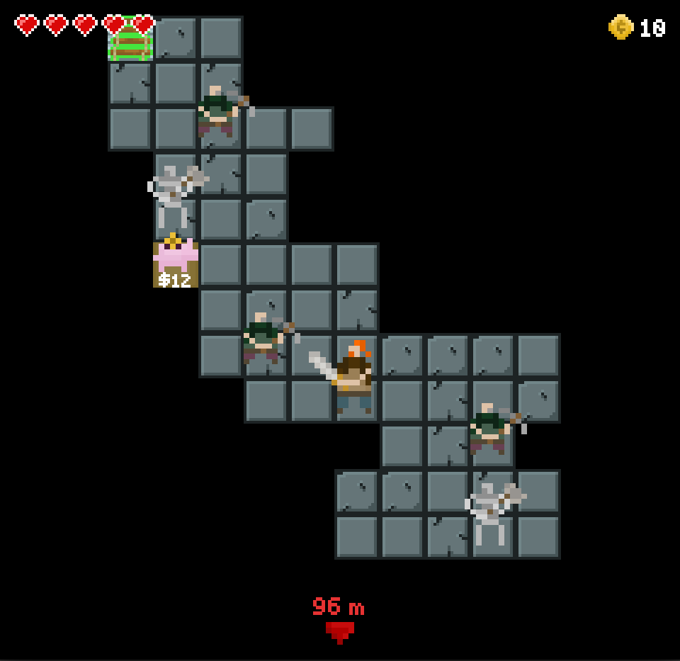 Sedlacek's tweet photo. Progress on my #roguelike game - Dungeon Escape - for #LDJam50. 

#LDJAM #LudumDare #GameDev #javaprogramming #GameJam https://t.co/CFzqleS15k