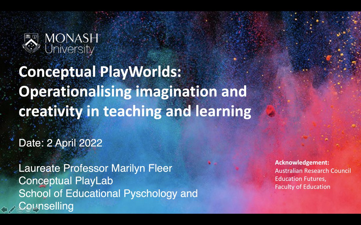 MarilynFleer's tweet photo. Super excited to have shared our Conceptual PlayWorld model developed from research @MonashEducation #PlayLab with Haute Ecole Pédagogique Vaud in Lausanne Switzerland @HEPVaud Amazing group exploring imagination and creativity from a cultural-historical perspective #vygotsky https://t.co/n0MZPVChBb