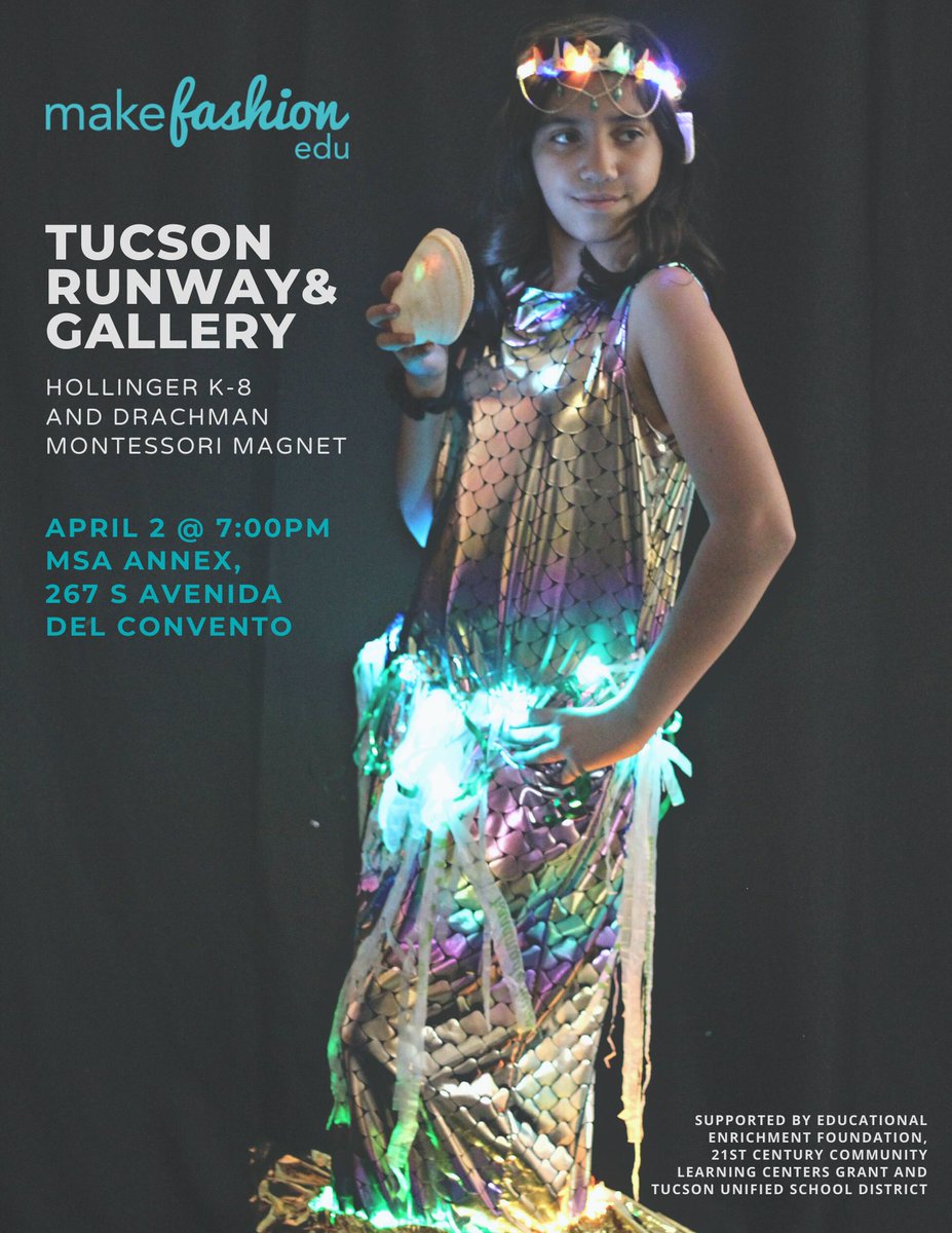 CarrieLearns's tweet photo. Really love these event posters! The young designers’ creations are even more exciting in person. See everyone tonight! #TUSD #makefashionedu https://t.co/WC7aQLLSRn