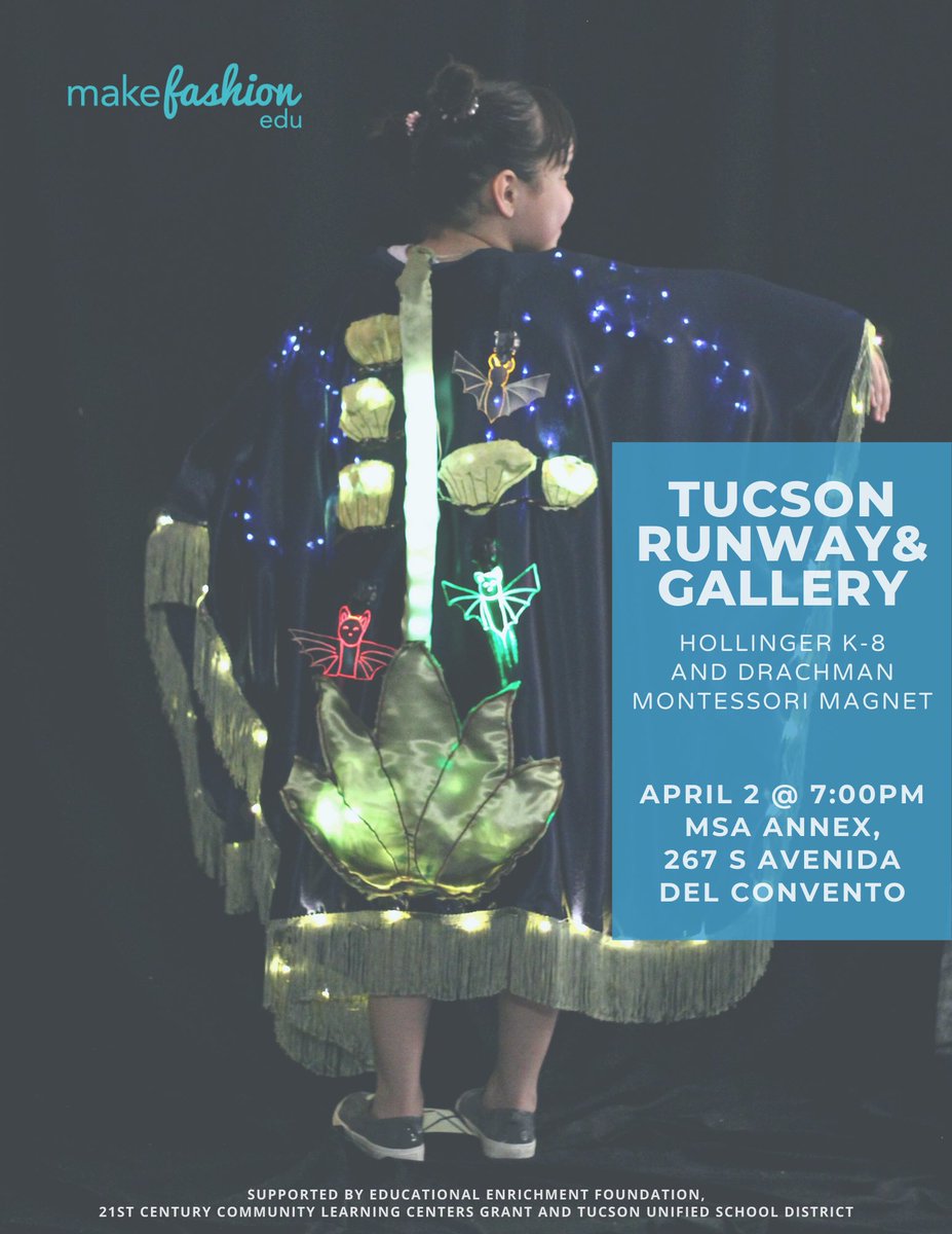CarrieLearns's tweet photo. Really love these event posters! The young designers’ creations are even more exciting in person. See everyone tonight! #TUSD #makefashionedu https://t.co/WC7aQLLSRn