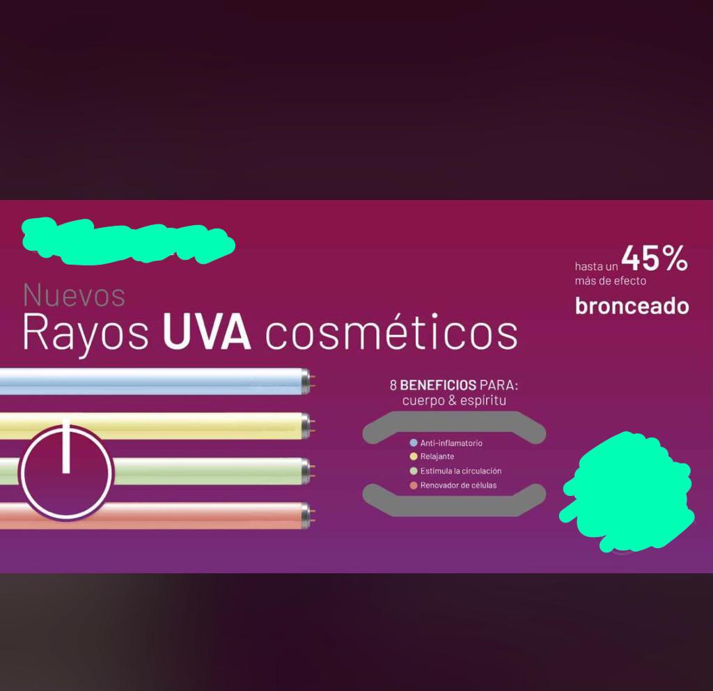 draMorenoSuarez's tweet photo. No podemos permitir que se siga haciendo publicidad engañosa ni que se utilicen este tipo de dispositivos de “bronceado”en centros de estética.Confunden al público que desconoce el potencial efecto cancerígeno para su piel.
@AEDVAndalucia @aedv_es @pielsana_aedv 
#cancerdepiel https://t.co/hoz7iU0XrP