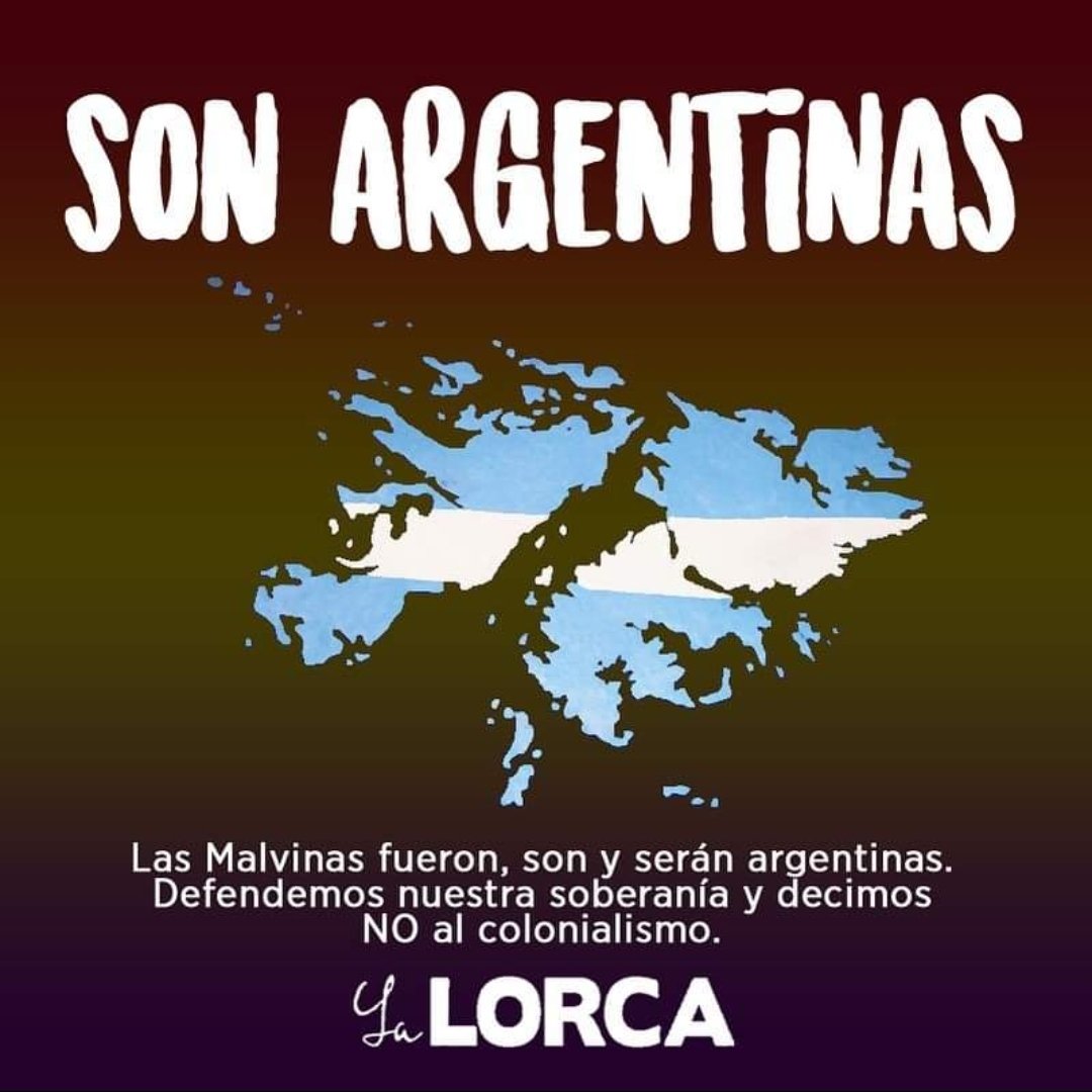 LaGarciaLorca's tweet photo. Las Malvinas fueron, son y serán argentinas. 
Defendemos nuestra soberanía y decimos NO al colonialismo.
#MalvinasArgentinas 
#40años https://t.co/vBNjrCOC4O