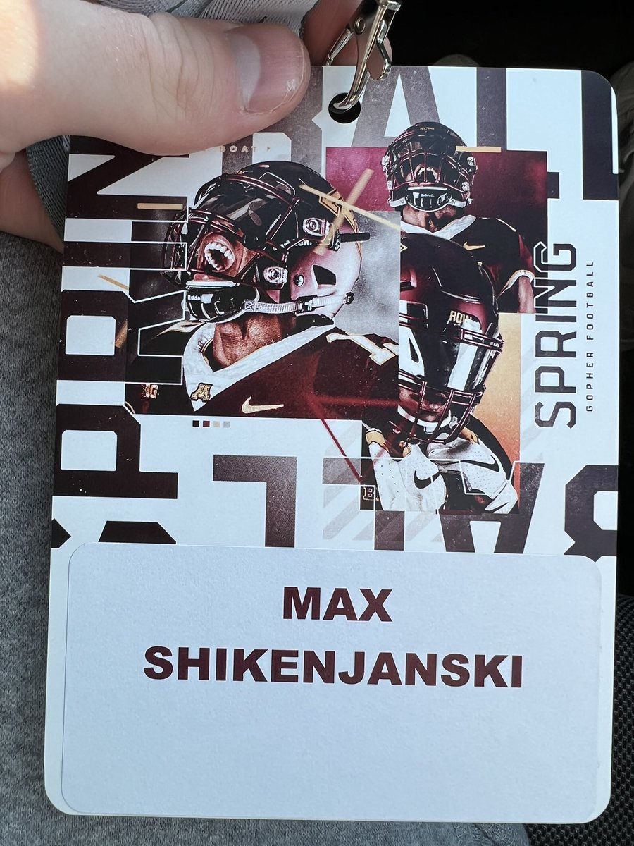 MaxShikenjanski's tweet photo. Had a great visit at the University of Minnesota today, thank you for the invite!! I look forward to coming back! @CoachMGSimon @Coach_Fleck @Shakes_GopherFB @Gophers247 https://t.co/2TPsdNfo8G
