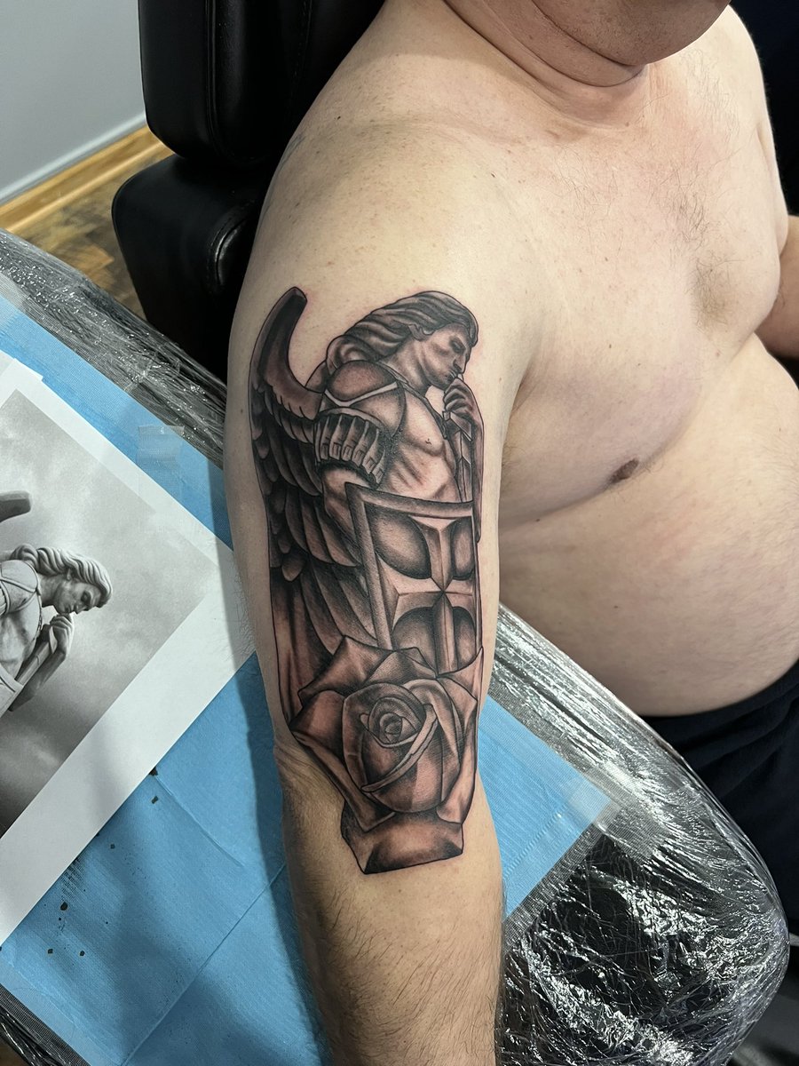 WixKT's tweet photo. 1st session done Special thanks to Shane at Infinite Image Tatto for laying down the Ink of St. Michael on me. https://t.co/92VlXN9txh