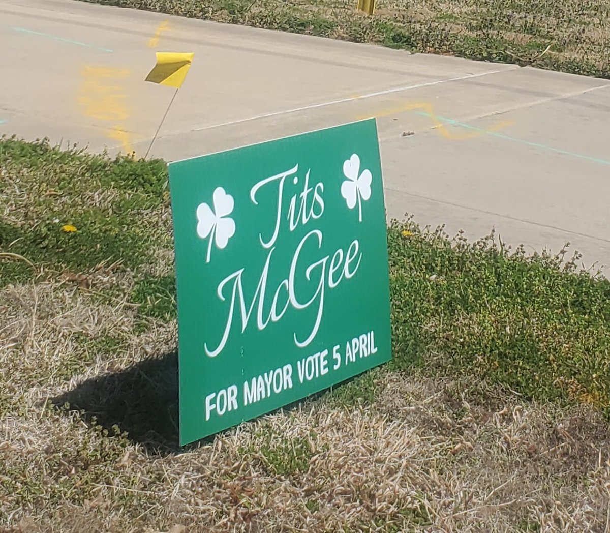 clarkfornorman's tweet image. You may have seen some yard signs in various right-of-ways around town that reference fictional candidates for mayor. One specifically refers to “Tits McGee.” While I sincerely hope this is a joke, I can’t help but wonder how our community’s women &amp;amp; girls are receiving this joke.