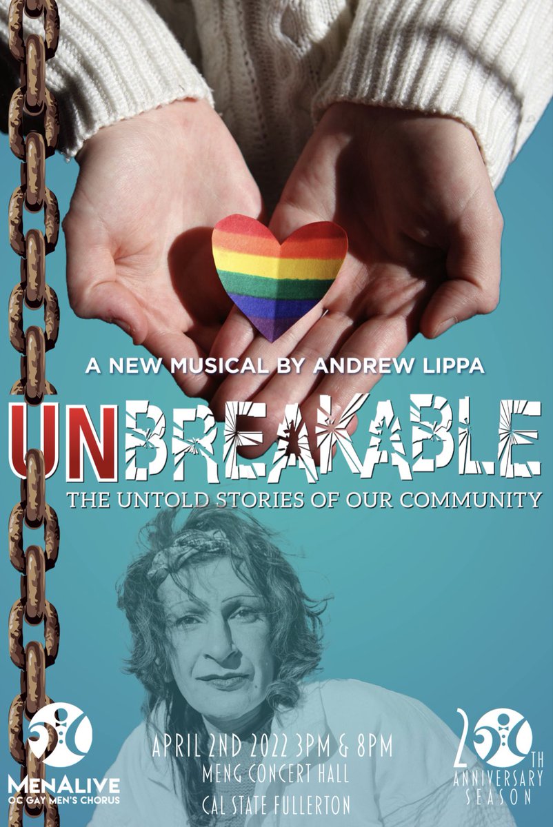 MenAliveChorus's tweet photo. TONIGHT! The experiences of Gertrude Stein, Sylvia Rivera, and Bayard Rustin are among the true stories that make up this 14-movement choral work that spans 120 years of LGBTQ history in America. #ocgmc #unbreakable #lgbtq #gay #choir @lippaofficial https://t.co/44xSWvXeVX https://t.co/w4ZZE3I9wv