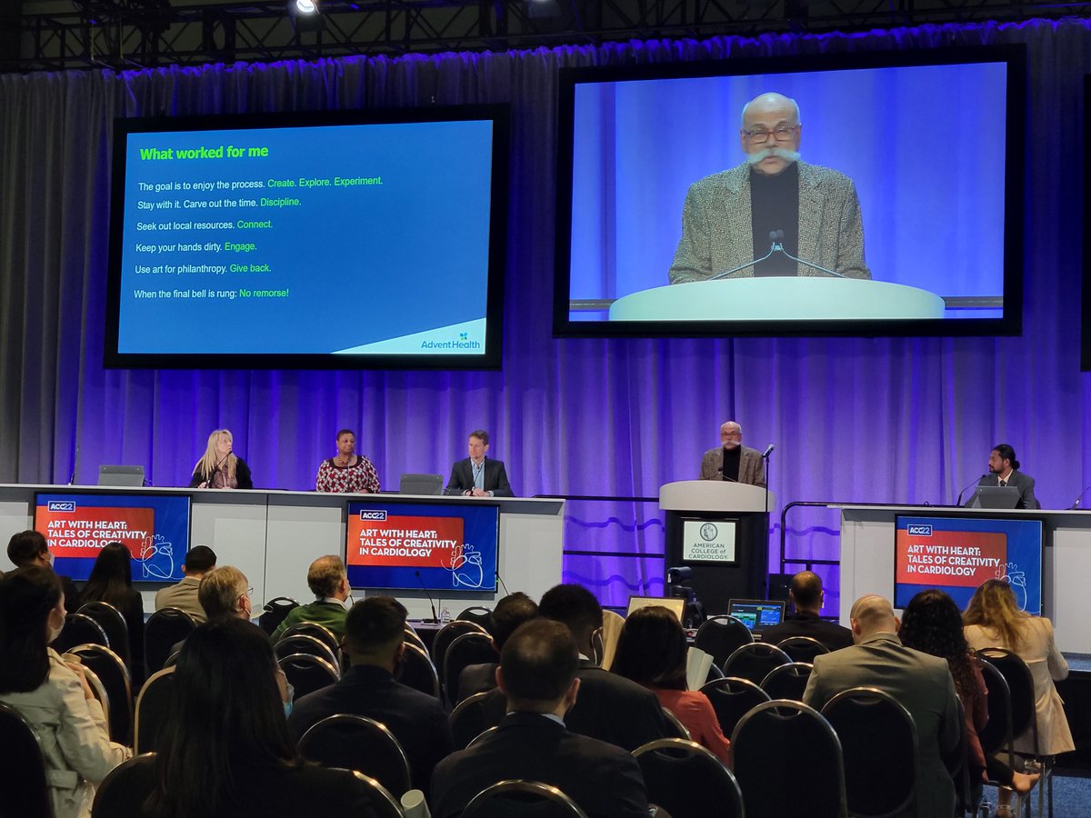 ACCinTouch's tweet photo. "The goal is to enjoy the process. CREATE. EXPLORE. EXPERIMENT." Hear from cardiologists about how art has transformed their lives at Art with ❤️: Tales of Creativity in #Cardiology session! https://t.co/53aiv5yIFZ