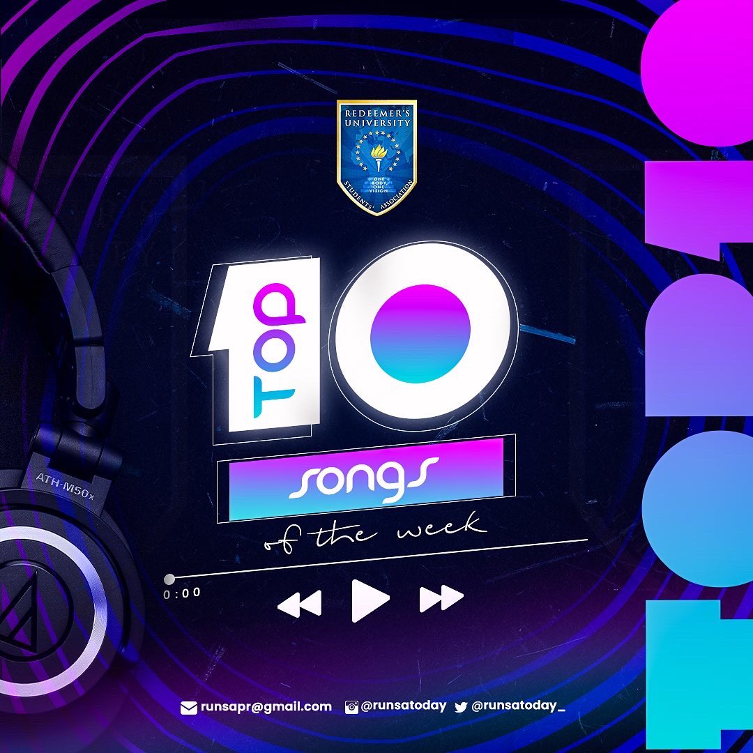 Runsatoday_'s tweet photo. Here you go ! 
Your Top 10 songs of the week!

@thekoreyy Toping charts once again. 

Stay tuned something new is coming next week. 

#runsa #abetterrunsa https://t.co/8hphvoUdGT
