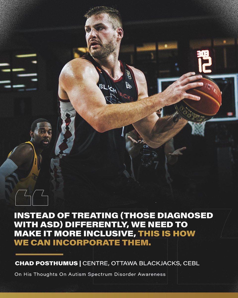 CEBLeague's tweet photo. No limits to the things that we are able to achieve. 💪

@ott_blackjacks forward @chad_posthumus speaks on his sentiments on Autism &amp; World Autism Awareness Day, being a Type 1 diabetic, and his professional career with @JustineyJones.

🔗: https://t.co/zRT5uRmg6p

#OurGame https://t.co/UOCKLaWahi