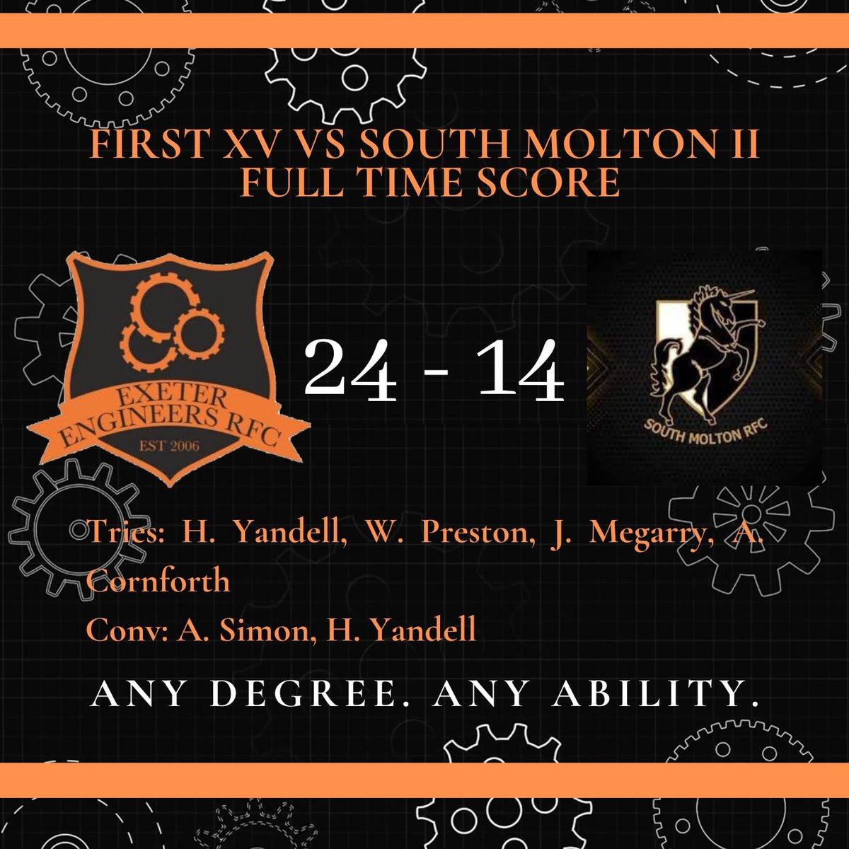 Great way to end the season!

The boys secure another bonus point win to finish on a high and comfortably secure third place in the league, the highest we have been in number of years. 

Perfect sign off to those leaving!

#UptheNeers #TheOrange 🍊
#AnyDegree #AnyAbility