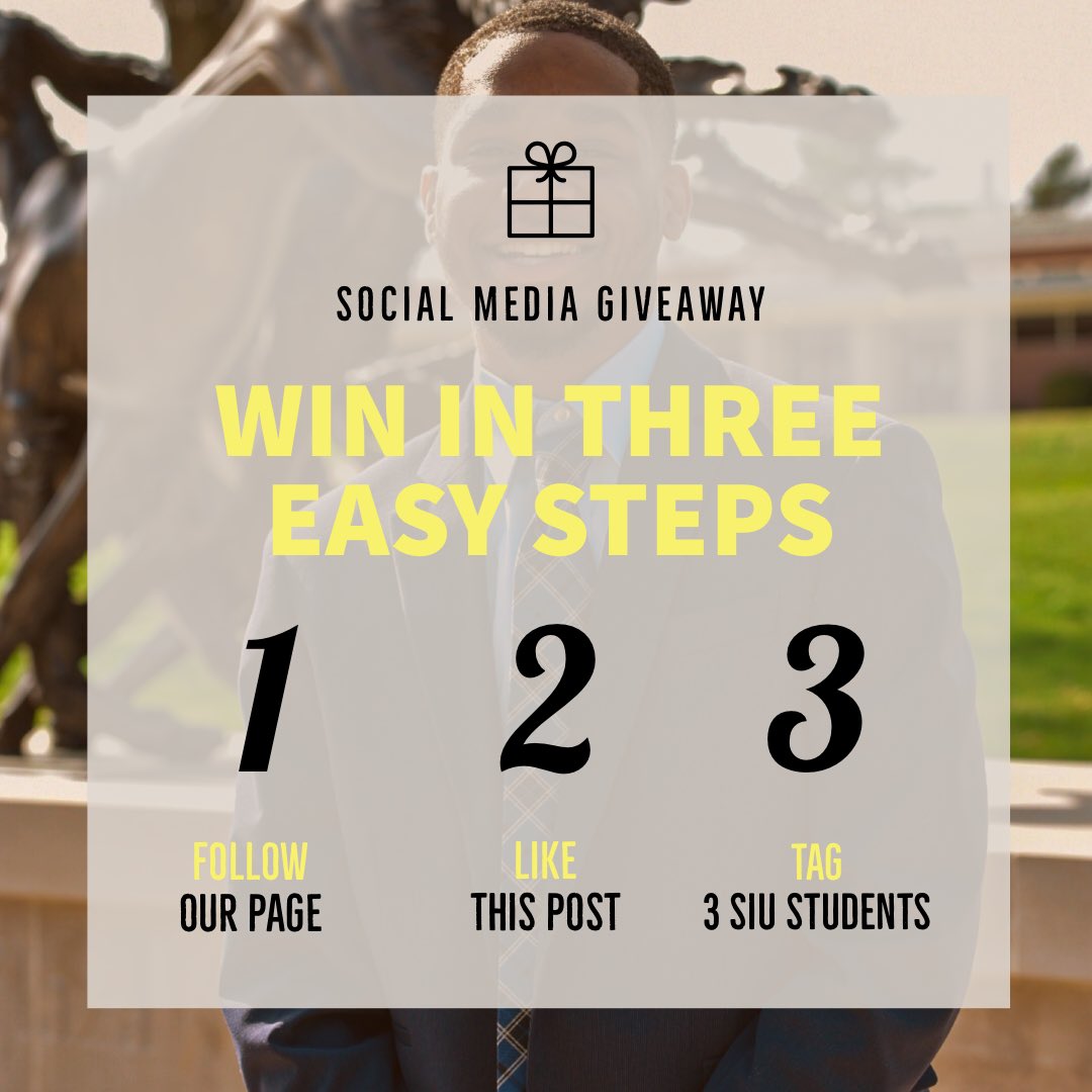 OvertonSIUC's tweet photo. Attention SIU‼️

In the spirit of giving we’ve launched a social media GIVEAWAY on all platforms. The winners will be announced Wednesday at noon!

Follow us on Instagram, Facebook and Twitter @OvertonSIUC https://t.co/4y9p8BhbBe
