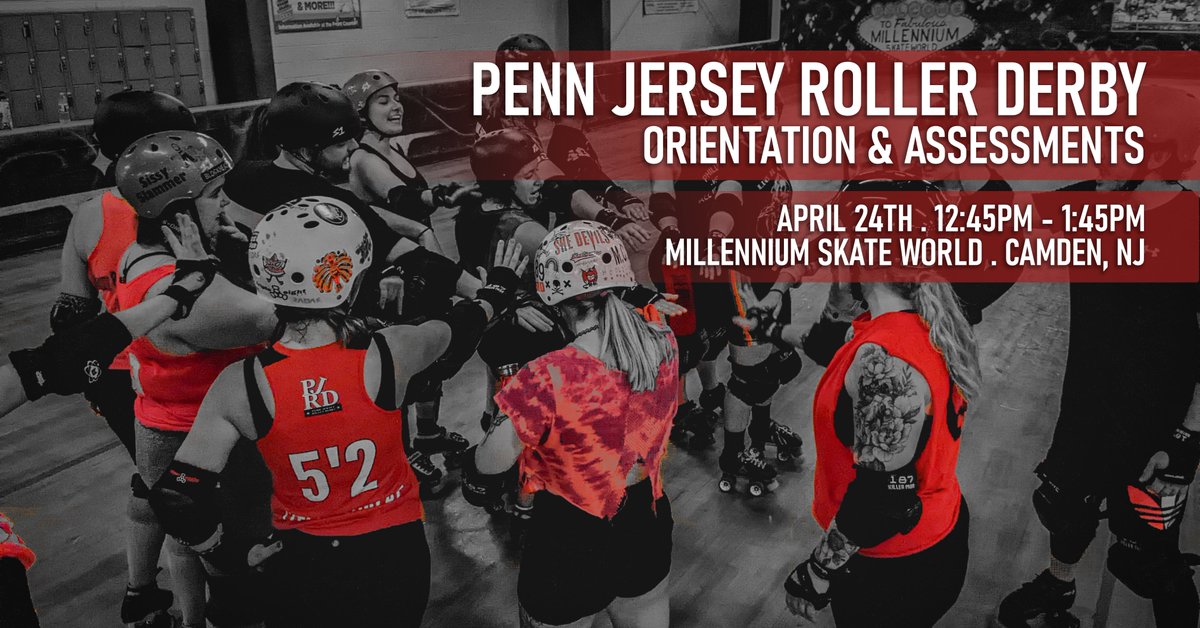 pennjerseyderby's tweet photo. Wanna play, but can't skate? 🛼
Can already skate, but wanna know more? 👊
Somewhere in between? 🤷
Then you're invited! So get excited! And see what Penn Jersey Roller Derby is all about! 🖤❤️
more info: https://t.co/be7mzyR5dP
#pjrd #rollerDerby #hailSkatin #welcomeRooks https://t.co/KJTnwc7BRl