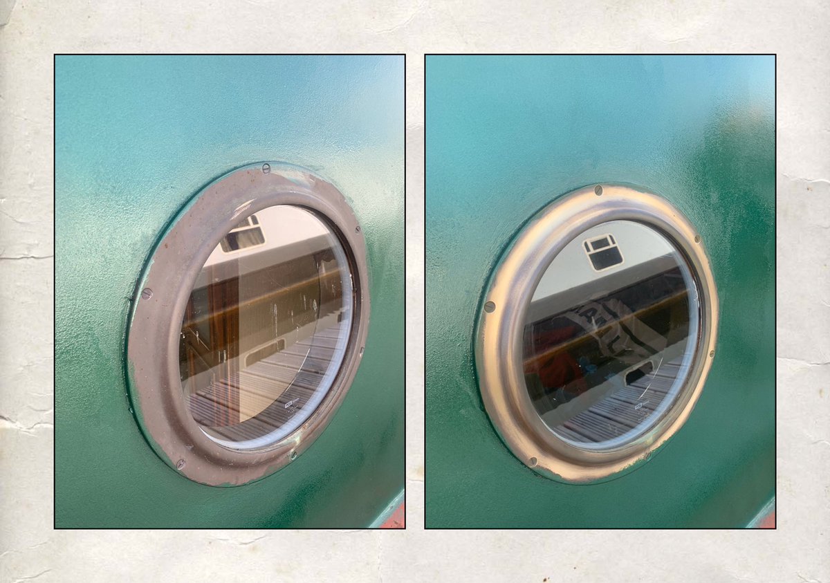 BlokeOnABoat's tweet photo. #elbowgrease #wirewool #brass #boatlife #blokeonaboat #boatsthattweet #boatsthatinstagram #diy #homeimprovement #portholewindow #narrowboat https://t.co/GdCxYIsPfn