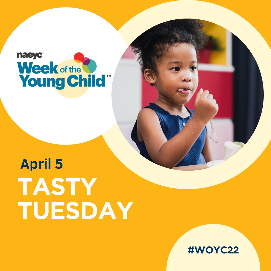 njaeyc's tweet photo. It's #TastyTuesday ! Today isn’t just about eating your favorite snacks together. It’s also about connecting math with literacy skills &amp; science while introducing ways to incorporate healthy habits into children’s lifestyles.

How are you celebrating #WOYC22 today? 

@NAEYC https://t.co/cpWrhuWDaE