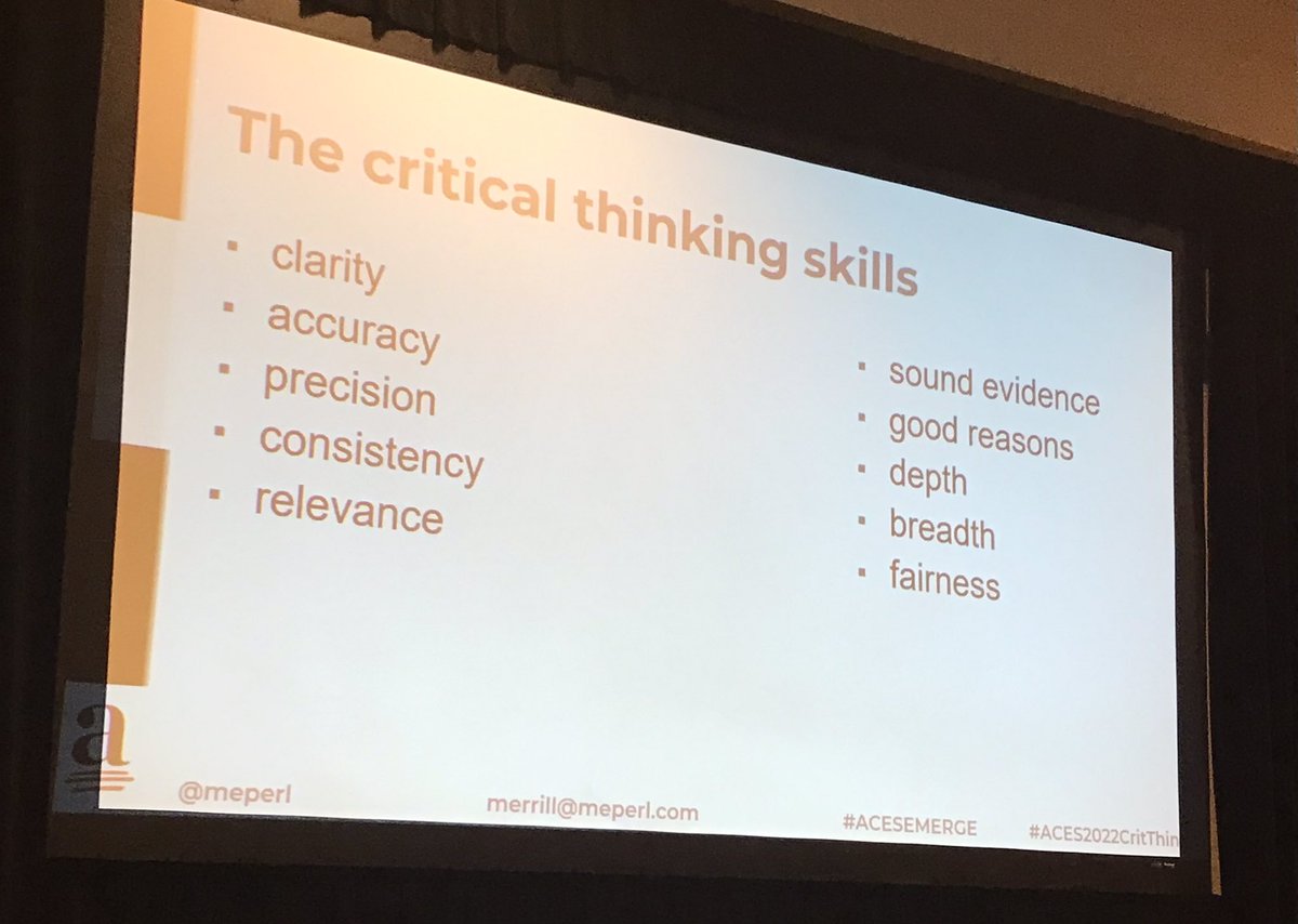 kindersteele's tweet photo. Using your critical thinking skills is part of being a good editor. @meperl shares the skills and steps required. #ACES2022 #ACES2022CritThinking #ACESEMERGE #ACESEditors https://t.co/bhTkDmEkZW