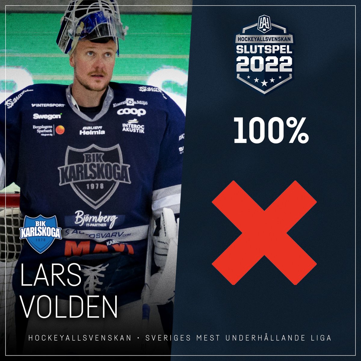 STÄNGT!
Lars Volden räddade samtliga 21 skott och höll nollan när <a href="/BIK_Karlskoga/">Bofors IK Karlskoga</a> vann den femte kvarten mot <a href="/Mora_IK/">Mora IK</a> och avancerade till semifinal!
📷 Tobias Eriksson
#twittpuck #hockeyallsvenskan #sverigesmestunderhållandeliga