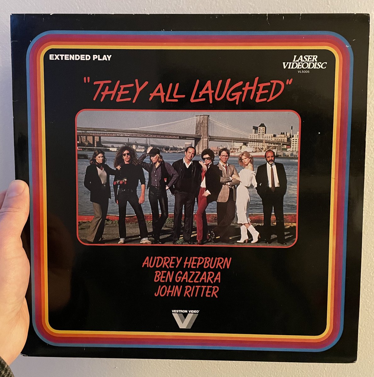FunCityEdition's tweet image. Another made in #FunCity favorite on #laserdisc. Dig the  #VestronVideo rainbow ribbon border. #TheyAllLaughed #PeterBogdanovich #cultmovie