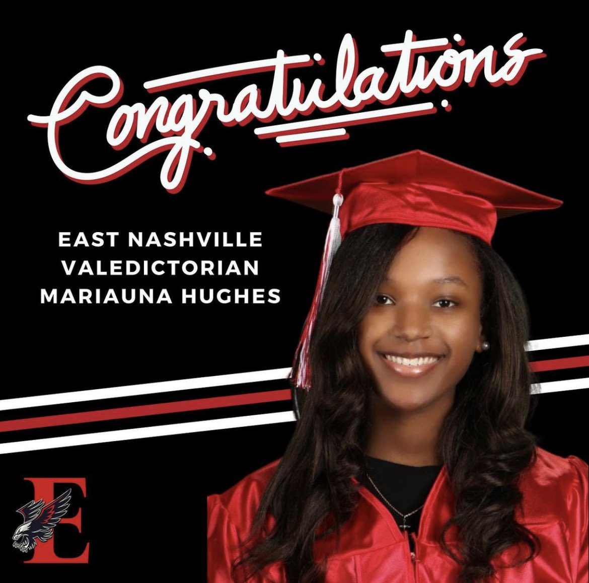 EastNashvilleBB's tweet photo. Congratulations to Lady Eagle Mariauna Hughes on being named Valedictorian 📚❤️🏀 https://t.co/2HNH8cKiVW