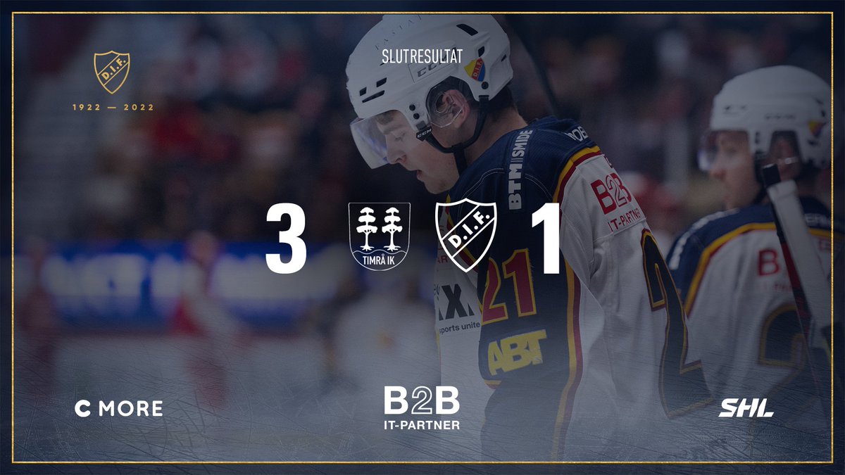 DIFHockeyse's tweet photo. Det blir förlust i den fjärde kvalmatchen borta mot Timrå med siffrorna 1-3, något som innebär att kvalet slutar 0-4 i matcher. Djurgården är därmed degraderade från SHL och kommer att spela i HockeyAllsvenskan säsongen 2022/2023.

#DIFHockey #AlltidOavsett #TIKDIF https://t.co/5SfDl8b7iK