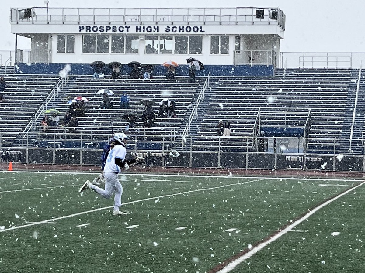 KnightsofPHS's tweet image. .⁦@PHSKnightsLAX⁩ battled the snow and ⁦@hehsathletics⁩ this afternoon. ⁦@KnightsofPHS⁩ came away with a 7-3 win. #EveryKnight